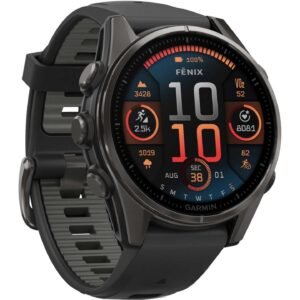 Garmin fenix 8 AMOLED Sapphire GPS Smartwatch - 43mm - Schwarz/Carbongrau DLC Titan