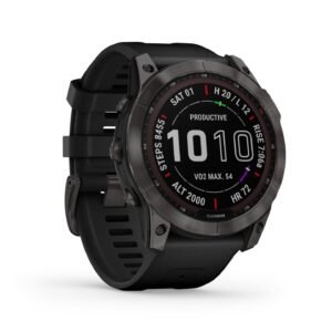 Garmin fenix 7X Sapphire Solar GPS Smartwatch - schiefergrau/schwarz - DLC-Titan